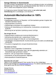 Inserat Automobil-Mechatroniker:in Inserat Automobil-Mechatroniker:in
